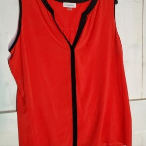 Calvin Klein XL NEW Women's Tank top Red and Black
